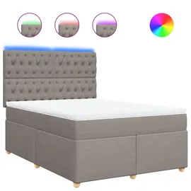 vidaXL Boxspringbett 140 x 200 cm Taupe