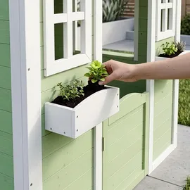 [en.casa] Spielhaus Kuoldsvin 144 x 102 x 90 cm Grün/Weiß