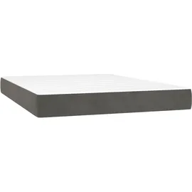 vidaXL Boxspringbett 140 x 200 cm Dunkelgrau