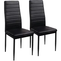 Trisens Esszimmerstühle 2/4/6/8 Set Stuhl Küchenstuhl Wohnzimmerstühle Kunstleder Stühle Schwarz,