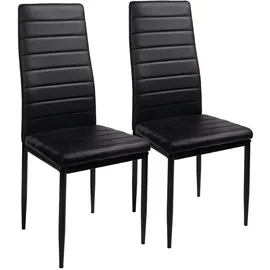 Trisens Esszimmerstühle 2/4/6/8 Set Stuhl Küchenstuhl Wohnzimmerstühle Kunstleder Stühle Schwarz,