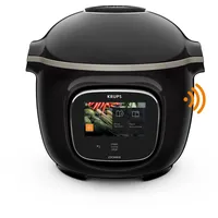 Krups CZ9128 Cook4Me Touch WIFI Multikocher Schwarz/Grau (Rührschüsselkapazität: 4 l, 1600 Watt)