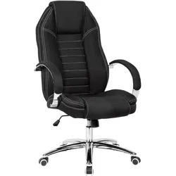 KADIMA DESIGN Bürodrehstuhl Jeansoptik: Modernes Design, weiche Polsterung, Wippmechanik, Nacken- und Kopfunterstützung, großes Fußkreuz, 120 kg Belastbarkeit.