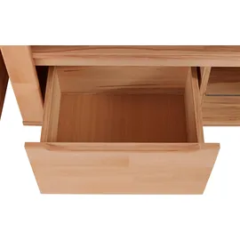 Home Affaire Wohnwand HOME AFFAIRE "Denis", beige (kernbuche teilmassiv), Holzwerkstoff Kernbuchefarben (Korpus)/ Massivholz Kernbuche (Front), Holz teilmassiv, Kastenmöbel-Sets, Wohnwand, teilmassives Holz