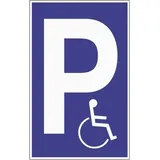 OEM Parkplatzbeschilderung Parken f.Behinderte L250xB400mm Ku.blau/weiß