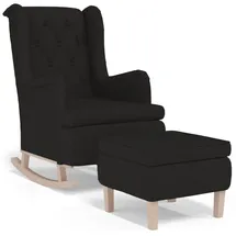 vidaXL Schaukelsessel mit Hocker 91 x 100 x 91 cm Schwarz