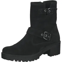 bama Stiefelette Damen Echtleder-Schuhe mit Blockabsatz Übergangs-Schuhe 1085000 Schwarz - 37