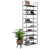 Schuhregal - Schwarz - Metall - 20 Paar - Großes Regal - Höhenverstellbar & wass