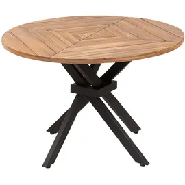 Beliani Gartentisch Ø 110 x 75 cm Braun