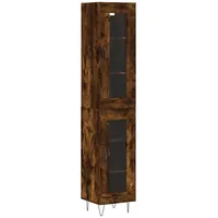 VidaXL Highboard Räuchereiche 34,5x34x180 cm Holzwerkstoff Vidaxl