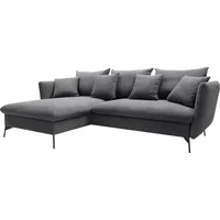 Ecksofa OTTO HOME "LIVORNO,258 cm, L-Form", schwarz, B:258cm H:91cm, 100% Polyester;PU-Schaum und Nosag-Federung.;Federung Ottoman : 12 x Feder Type B 1650mm;Ferderung 2 Sitzer: 10 x Feder Type B 650 mm;Sitz und Funktion: Schaum T30/40 8 cm., Sofas, Ecksofa, Schlaffunktion u. Bettkasten (139/224cm), Samt, Struktur, Webstoff