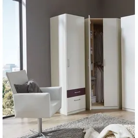 Priess Eckkleiderschrank Lindau Weiß