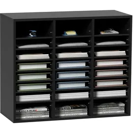 Vevor Briefablage Schreibtisch Organizer 997 x 305 x 680 mm, 2,3–5,6 cm Einstellbar A4 Stapelbar Quer, Papierablage, Aufbewahrung Schreibtisch Ablagesystem Organisation, Ablage (Schwarz, 3 x 8 Fächer)