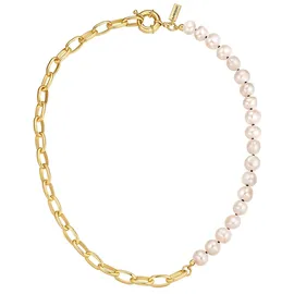 yokoamii Gliederkette Y514 goldfarben/weiß