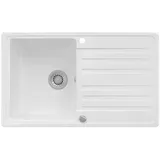 Bergström Keramik Spüle VALENCIA Beschichtet Küche Einbauspüle Spülbecken Weiß
