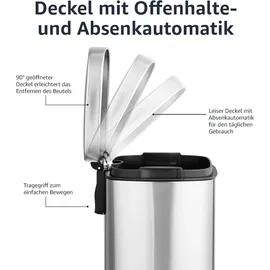Amazon Basics Mini-Abfalleimer 5 l Silber