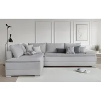 INOSIGN Ecksofa Night & Day L-Form mit Dauer-Schlaffunktion mit Armlehne«, mit Boxspring-Bettfunktion 180x200 cm und Bettkasten, Dauerschläfer! grau