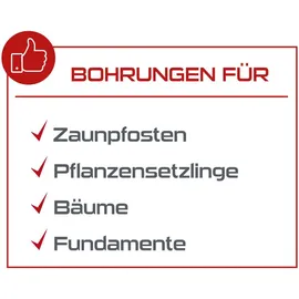 Practixx Benzin Erdbohrer PX-EB-52 Practixx | 1,97PS | 800mm | inkl. 3x Bohrer