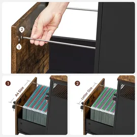 VASAGLE Rollcontainer 42,0 x 44,0 x 69,0 cm braun, schwarz