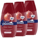 Schauma Schwarzkopf Color Glanz Shampoo, 2er Pack (3x 2x400 ml), deal für coloriertes, gesträhntes oder getöntes Haar, die Formel glättet & pfelgt colorisiertes Haar, exra langer Farbschutz