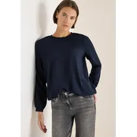 Cecil Solid Smock Neckline Blouse in Universal Blue |