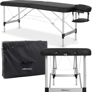 Habys Nina 2 Zonen Massageliege Klappbar | Massagetisch, Kosmetikliege Tattooliege | 60 cm, Belastung bis 250 kg - Schwarz