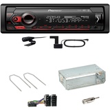 Pioneer MVH-S420DAB Bluetooth DAB+ AUX MP3 Einbauset für Dacia Duster bis 2012