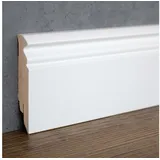 PROVISTON MDF foliert Hamburger Sockelleiste 16 x 80 x 2500 mm Weiß Berliner Profil