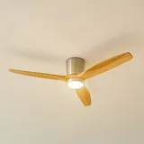 LUCANDE Faipari 26 cm Deckenventilator Nikkel/Holz