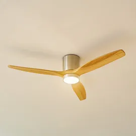 LUCANDE Faipari 26 cm Deckenventilator Nikkel/Holz