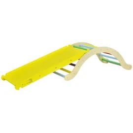 Goplus - 3 in 1 Kletterbogen, Kletterleiter mit robustem Rahmen, Klettergerüst mit hoher Stabilität, Kletterdreieck mit doppelseitiger Rampe zum Rutschen, und Klettern,