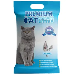 Premium-Katzenklumpstreu aus Bentonit - Natürlich für Katzen 5L