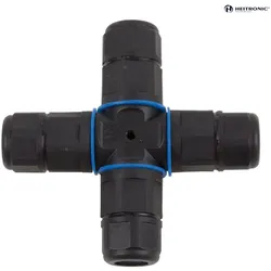 HEITRONIC Outdoor Kreuz-Kabelverbinder, 3-polig, IP68, schwarz HEI-45613