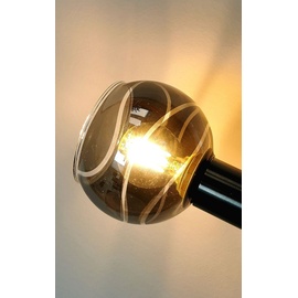 Trango 3-flg. 1010-35SD Schwarz-Optik schwenkbar *WOW* inkl. 3x 3-Stufen dimmbar LED-Leuchtmittel 3000K warmweiß Deckenlampe mit Design rauchigen Glasschirmen Wohnzimmer Deckenstrahler