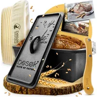 Besok Brotbackform mit Deckel, Gärkorb & Teigmesser - Gusseisen