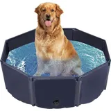 Famanu Hundebad - Multifunktionales Hundepool - 100 x 30 cm - Marineblau
