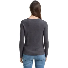 Tom Tailor Front Logo Coin Pullover Mit V-ausschnitt Evident Anthracite Melange M