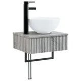 vidaXL Wandmontiertes Waschbecken Grau Sonoma 40 x 35 x 39 cm