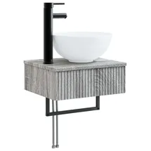 vidaXL Wandmontiertes Waschbecken Grau Sonoma 40 x 35 x 39 cm