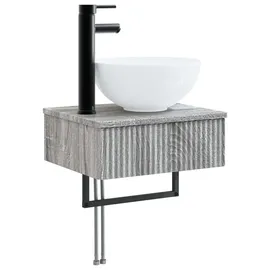 vidaXL Wandmontiertes Waschbecken Grau Sonoma 40 x 35 x 39 cm