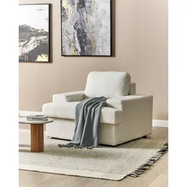 Beliani Sessel ALLA Bouclé 72 x 71 x 70 cm Cremeweiß mit Kissen
