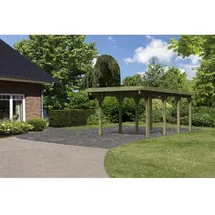 Karibu Einzelcarport Classic 2 Flachdach 2,50 x 5,88 m kdi inkl. PVC-Dachplatten