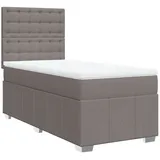 vidaXL Boxspringbett mit Matratze Taupe 100x200 cm Stoff