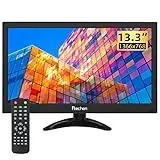 13,3 Zoll Tragbarer Monitor 1366x768 HDMI Mini Monitor LED mit HDMI VGA AV BNC USB Eingang für Fire Stick Raspberry Pi PC, eingebauter Lautsprecher, Vesa Support