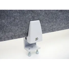 Mendler Tischtrennwand HWC-G76, Büro-Sichtschutz Schreibtisch Pinnwand, Schallschutz Stoff/Textil mit Prägung ~ 100x30cm grau