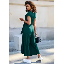 LASCANA Culotte-Overall mit Knotendetail in der Taille, femininer Jumpsuit, festlich grün 36