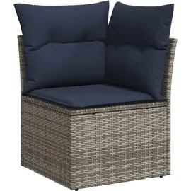 vidaXL Gartensofa-Set mit Kissen, grau, Polyrattan