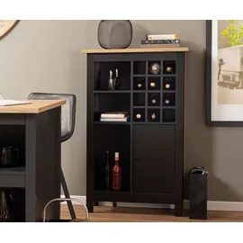 Interlink Buffetschrank Helina für 12 Flaschen Eiche Schwarz