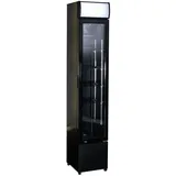 CombiSteel Flaschenkühlschrank mit 1 Glastür Getränkekühlschrank Kühlschrank Gastro 99 L -2/10°C 360x422x1880 mm Schwarz