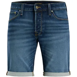 JACK & JONES "JJIRICK JJICON I.K. SHORTS GE 132 SN", Herren, Gr. XS, N-Gr, blau (blau denim), Web, Obermaterial: 48% Baumwolle, 26% Viskose, 25% Polyester, 1% Elasthan, unifarben, regular fit kniefrei, Hosen Shorts, im Five-Pocket Style